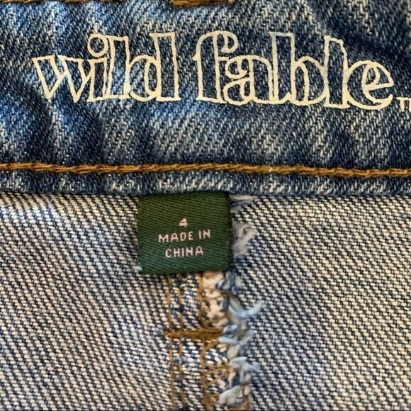 Wild Fable Studded Jean Skirt Raw Hem Size 4 - Picture 5 of 6